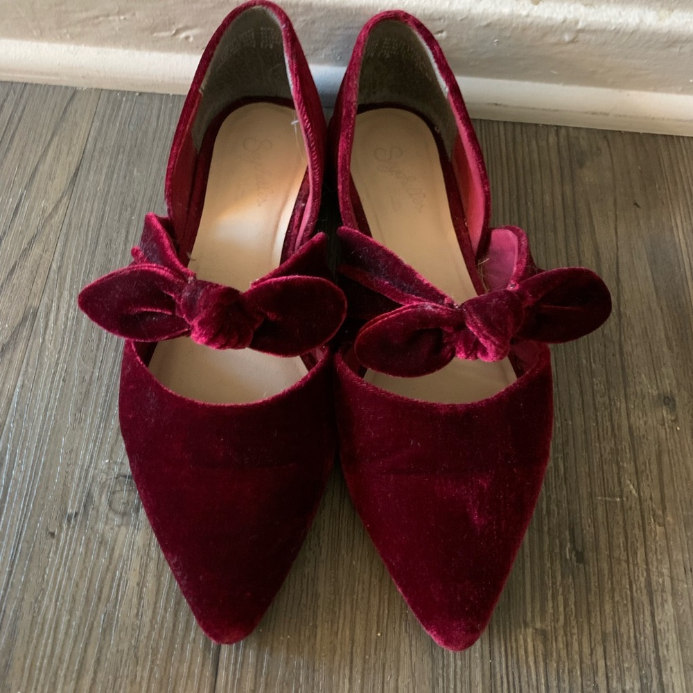 Sundance Elegant Red Velvet Flats